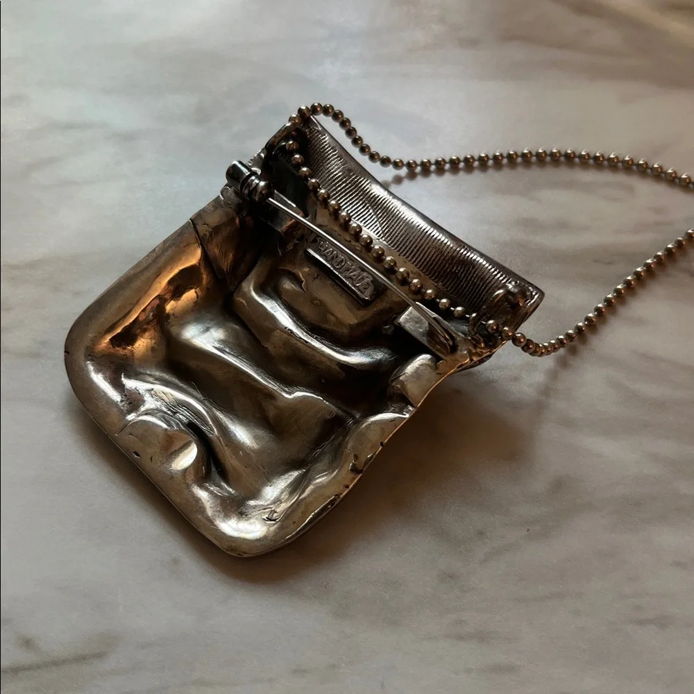 MAREK + LUCYNA NIENIEWSCY sterling silver coin purse pendant brooch - Picture 9 of 16